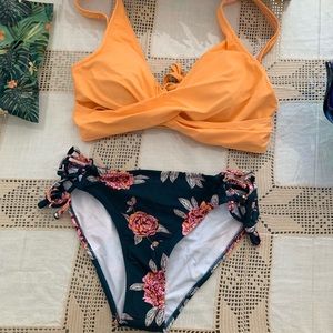 Brand New Orange and Purple Lace-Up CupShe Bikini